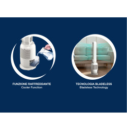 Beper P206RAF300 Tower Fan, 65W, 3 speeds, 2L, Ionization, LED, Touchscreen display, White