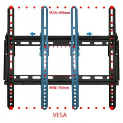 TV állvány Esperanza ERW006, fali tartó, 26''-70'', VESA 400x400, Max 30 kg, Fekete