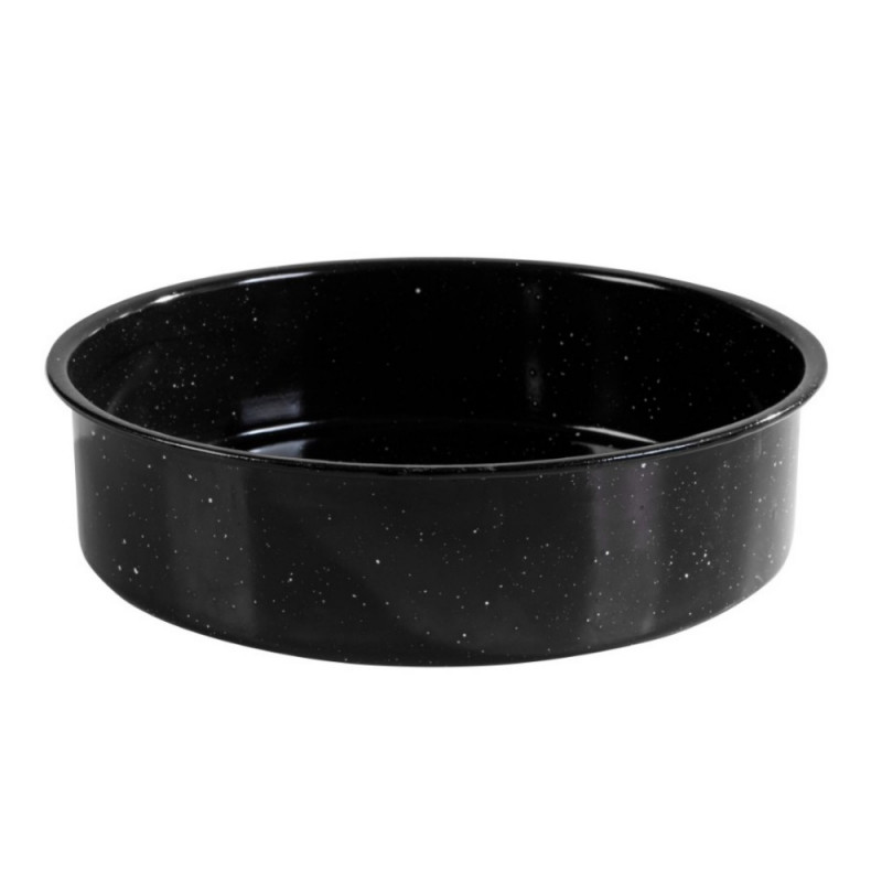 Rosberg R51222JR28 Baking Pan, 28 cm, Enamel, Non-stick Coating, Black