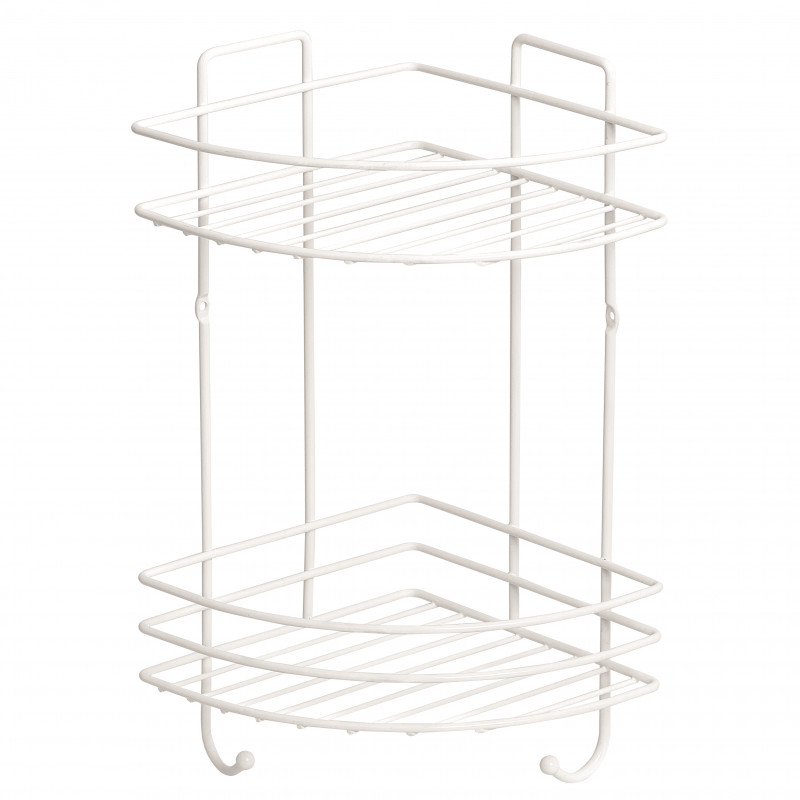 Metalife DB-716 Bathroom Shelving Unit, 18 x 18 x 32.5 cm, 2 shelves, White