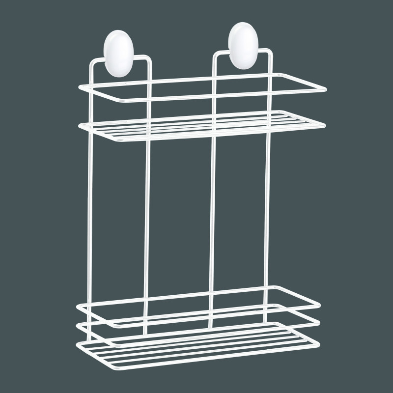 Metalife DB-719 Bathroom Shelving Unit, 24 x 11 x 32.5 cm, 2 shelves, White