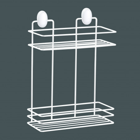 Metalife DB-719 Bathroom Shelving Unit, 24 x 11 x 32.5 cm, 2 shelves, White