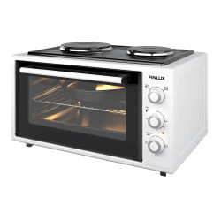 Finlux FMC-4524WF Compact Stove, 45 L, 1600 W, Two Burners, 3 Functions, Enamel, White