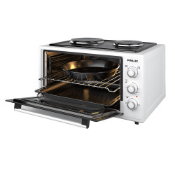 Finlux FMC-4524WF Compact Stove, 45 L, 1600 W, Two Burners, 3 Functions, Enamel, White
