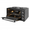 Finlux FMC-4535BF Compact Stove, 45 L, 1600 W, Two Burners, 3 Functions, Enamel, Black