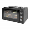 Finlux FMC-4535BF Compact Stove, 45 L, 1600 W, Two Burners, 3 Functions, Enamel, Black