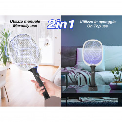 Ηλεκτρική παγίδα εντόμων Beper P206ZAN250, 2W, φόρτιση μέσω USB, βάση στήριξης, φωτισμός LED, λευκό