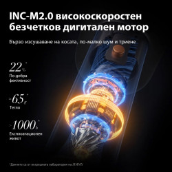 Ултразвуков сешоар за коса JIMMY F7, 1600W, LED сензорен екран, 3 скорости, 3 температурни настройки,