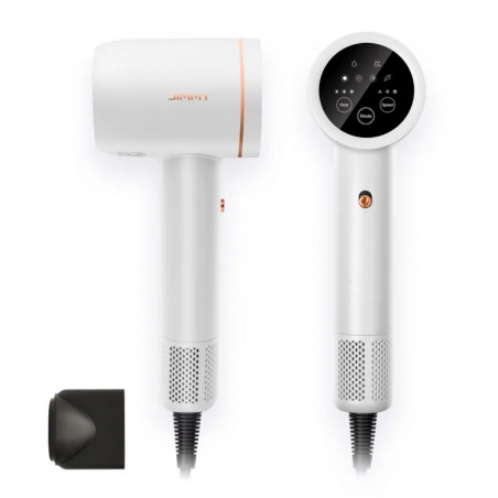 JIMMY F7 Hair Dryer, 1600W, Ultrasonic, LED Display, 3 Speed Settings, 3 Heat Settings, White