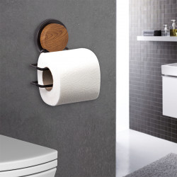 Metalife MGS-708W Toilet Paper Holder, 14 x 8 x 12 cm, Black/Wood