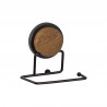 Metalife MGS-703W Toilet Paper Holder, 10x5x13 cm, Black/Wood