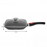 Tigaie Grill cu capac si maner detasabil Kinghoff KH 1510, 24 cm, Acoperire Marmura, Inductie, Negru