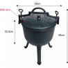 Kinghoff KH 2233 Cooking Pot, Hunter Style, 10 Liters, Cast Iron, For Barbecue, Black