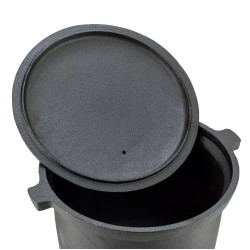 Kinghoff KH 2233 Cooking Pot, Hunter Style, 10 Liters, Cast Iron, For Barbecue, Black