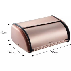 Kinghoff KH 1840 Bread Box, 36 cm, Lightweight and durable construction, Stainless steel, Rose gold