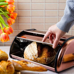 Kinghoff KH 1840 Bread Box, 36 cm, Lightweight and durable construction, Stainless steel, Rose gold