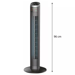 Ventilator coloana Klausberg KB 7566, 55 W, 3 viteze, 3 trepte, Afisaj LED, Telecomanda, Timer, Negru