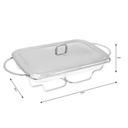 Kinghoff KH 1410 Hot Serving Bowl, 3 liters, Steel Lid, Glass