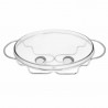 Kinghoff KH 1411 Serving Bowl, Oval, 3 Liters, Steel Lid, Glass