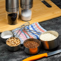 Kinghoff KH 4025 Measuring Cup Set, 4 pieces, 60/80/125/250 ml, Stainless Steel