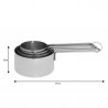 Set masuratori din Kinghoff KH 4025, 50/80/125/250 ml., Inox, Argint