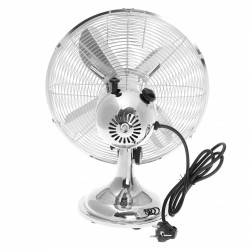 Klausberg KB 7537 Table Fan, 35 cm, 40 W, Stainless Steel, Oscillation, 3 Speeds, Stainless Steel