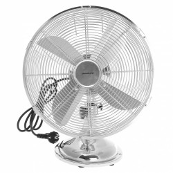 Klausberg KB 7537 Table Fan, 35 cm, 40 W, Stainless Steel, Oscillation, 3 Speeds, Stainless Steel
