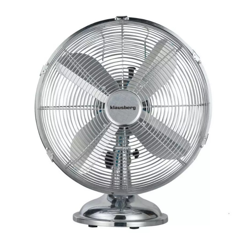 Klausberg KB 7537 Table Fan, 35 cm, 40 W, Stainless Steel, Oscillation, 3 Speeds, Stainless Steel