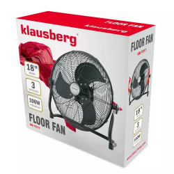 Ventilator de podea Klausberg KB 7517, 100W, 45 cm, Metal, 3 viteze, Negru