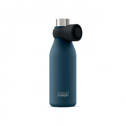Joseph Joseph Loop 81120 Insulated Bottle, 500 ml, Double-walled, Clip-on Lid, Vacuum Insulation, Blue
