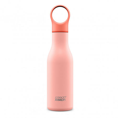 Joseph Joseph Loop 81119 Insulated Bottle, 500 ml, Double-walled with copper lining, Clip-on cap, Vacuum insulation, Coral
