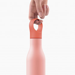 Joseph Joseph Loop 81119 Insulated Bottle, 500 ml, Double-walled with copper lining, Clip-on cap, Vacuum insulation, Coral