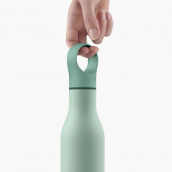 Joseph Joseph Loop 81118 Insulated Bottle, 500 ml, Double-walled with copper lining, Clip-on cap, Vacuum insulation, Green