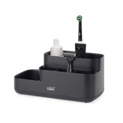 Organizator pentru baie Joseph Joseph EasyStore 70600, 24.9x12 cm, Baza antiderapanta, Fara BPA, Negru