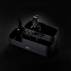 Joseph Joseph EasyStore 70600 Bathroom Organizer, 5 Compartments, 24.9 x 12 cm, Non-Slip Base, Black
