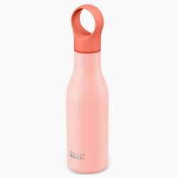 Joseph Joseph Loop 81119 Insulated Bottle, 500 ml, Double-walled with copper lining, Clip-on cap, Vacuum insulation, Coral