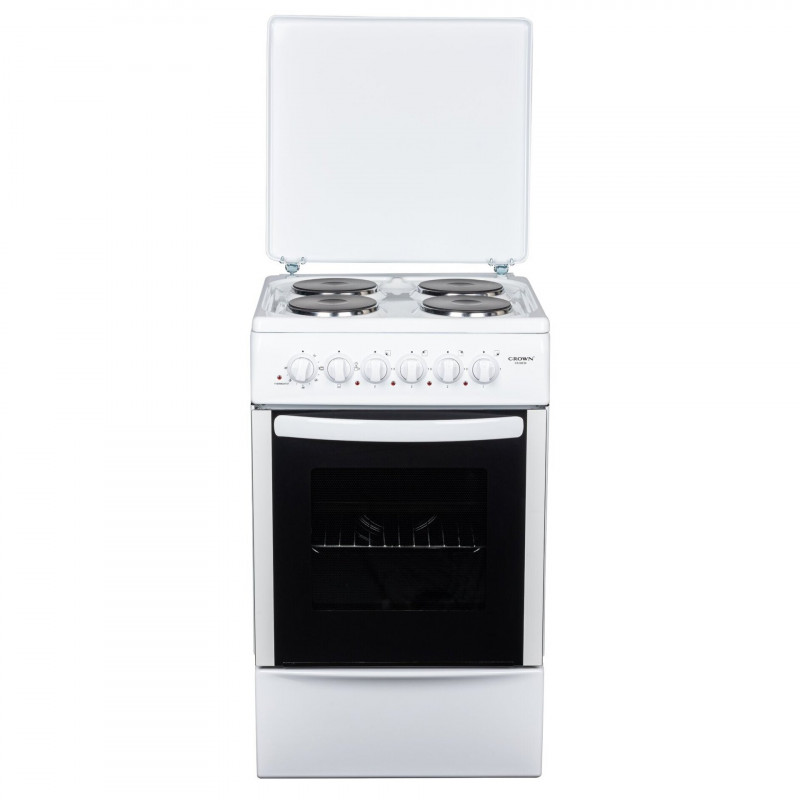Aragaz Crown CR-50E50, 49L, 4 arzătoare, 3 programe, 300C, capac, alb