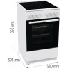 Gorenje GEC5A61WG, 70 l, 10 funcții, Plăci ceramice, AquaClean, Silvermatte, Indicator de căldură reziduală, Alb