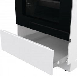 Aragaz electric vitroceramic Gorenje GEC5A61WG, 70 L, 10 functii, Placi ceramice, AquaClean, Silvermatte, Indicator de caldură reziduala, Alb