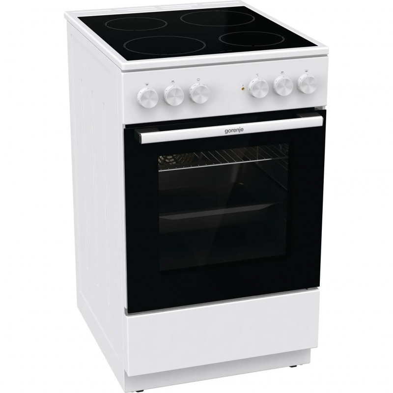 Gorenje GEC5A61WG, 70 l, 10 funcții, Plăci ceramice, AquaClean, Silvermatte, Indicator de căldură reziduală, Alb