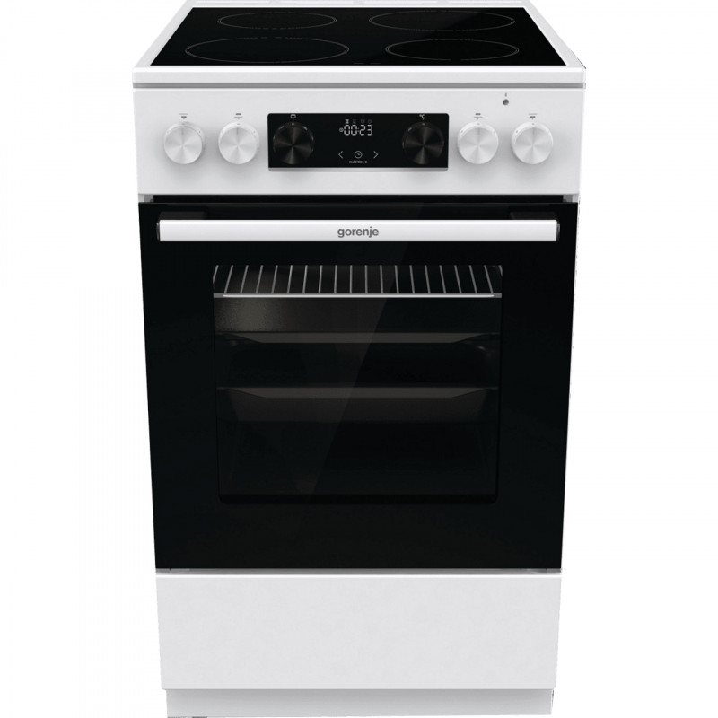 Aragaz Gorenje GEC5C42WG, 70L, 4 plite, 10 programe, 275C, display LED, Clasa A, Alb