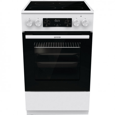 Aragaz Gorenje GEC5C42WG, 70L, 4 plite, 10 programe, 275C, display LED, Clasa A, Alb