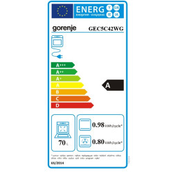 Aragaz Gorenje GEC5C42WG, 70L, 4 plite, 10 programe, 275C, display LED, Clasa A, Alb