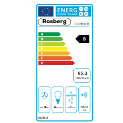 Абсорбатор Rosberg R51456CB, 140W, 1 мотор, Декоративен, 60 см, 650 m3/h, Aлyминиeви филтpи, Черен