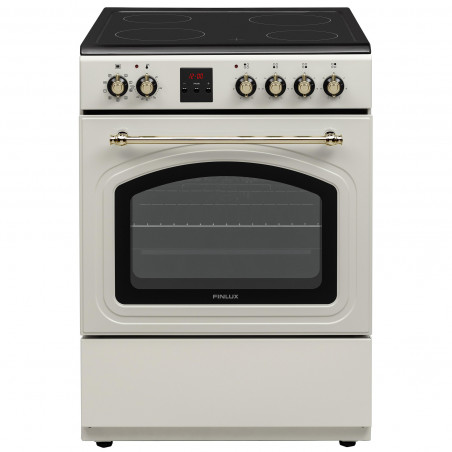 Cuptor de gătit Finlux FLCR 600MD RETRO, 69 litri, 4 boilere, 8 programe, 250C, afișaj LED, Timer, Champagne.