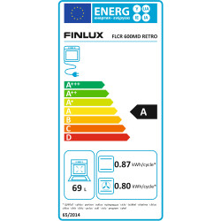 Готварска печка Finlux FLCR 600MD RETRO, 69 л, 8 функции, Керамични котлони, LED дисплей, Таймер, Бял