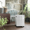 Woods SW-38FW Dehumidifier, Up to 140 m², 336 m³, 19 L/24 h, For garages and basements, Hygrostat, i-EcoDefrost, Casters, White