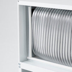 Woods SW-38FW Dehumidifier, Up to 140 m², 336 m³, 19 L/24 h, For garages and basements, Hygrostat, i-EcoDefrost, Casters, White