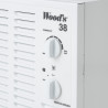 Woods SW-38FW Dehumidifier, Up to 140 m², 336 m³, 19 L/24 h, For garages and basements, Hygrostat, i-EcoDefrost, Casters, White
