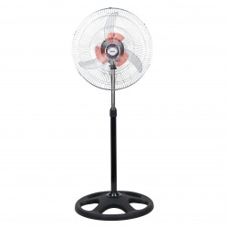 Ventilator cu picior Rosberg R51760G, 46 cm, 60W, 3 viteze, Aripă dublă, Negru